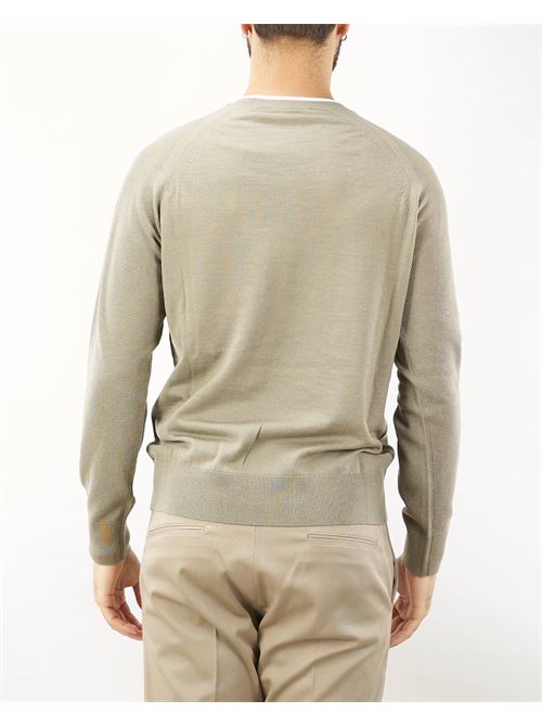 Jacquard sweater with contrasting neck profiles Paolo Pecora PAOLO PECORA | Sweater | A021F0011193